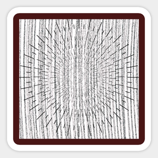 edgy vintage black and white lines pattern Sticker by Nourgh